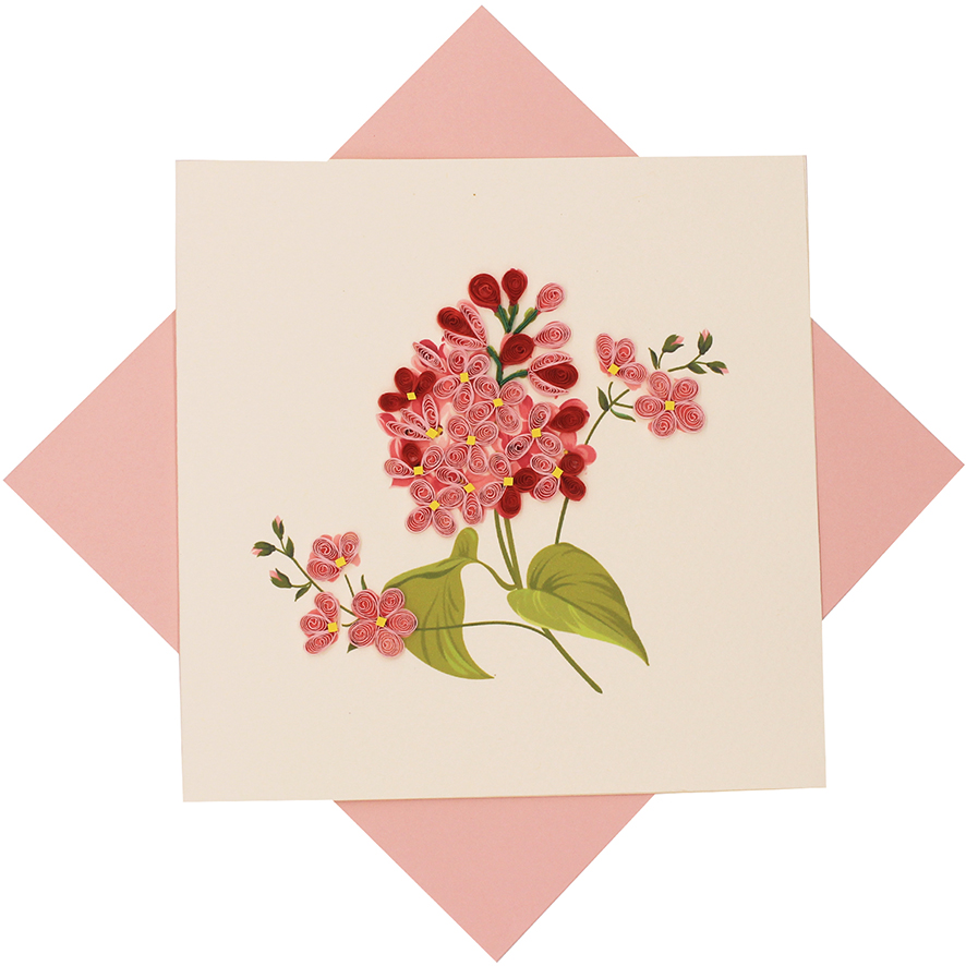 Quilled Pink Lilac Card